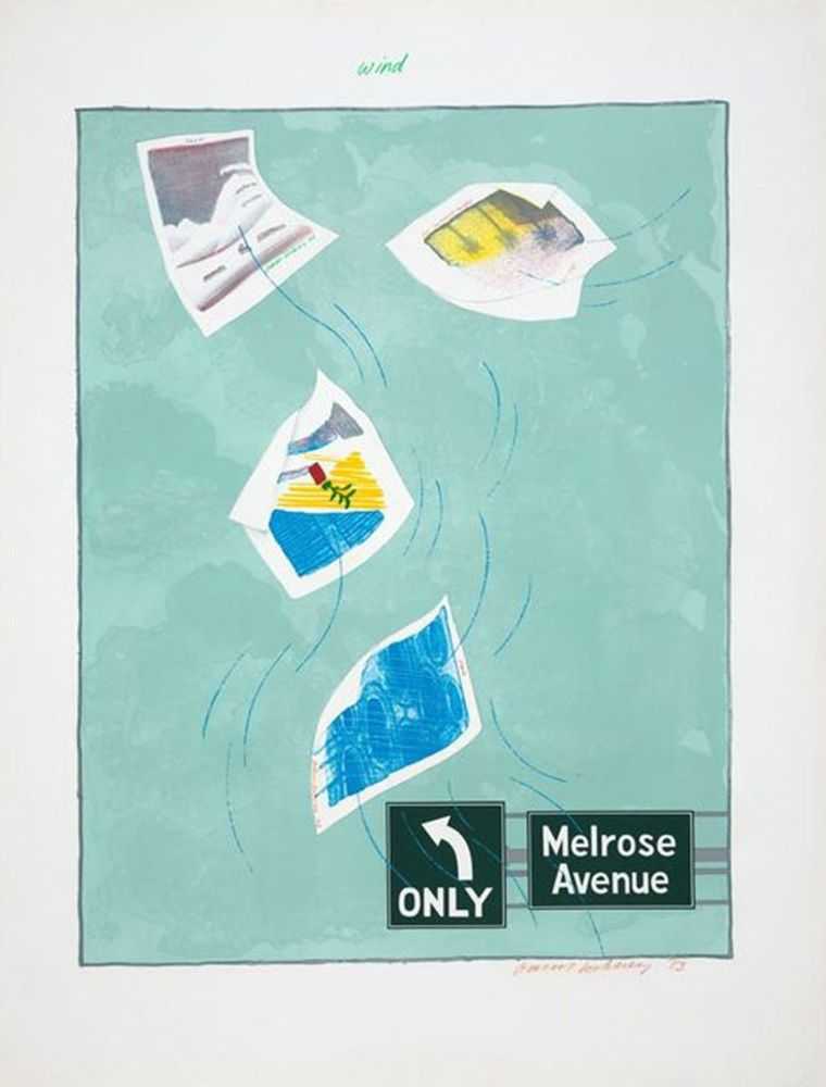 David Hockney, ‘Wind’, 1973, Print, Lithograph and screenprint in colors on Arjomari mould-made paper, null, Numbered