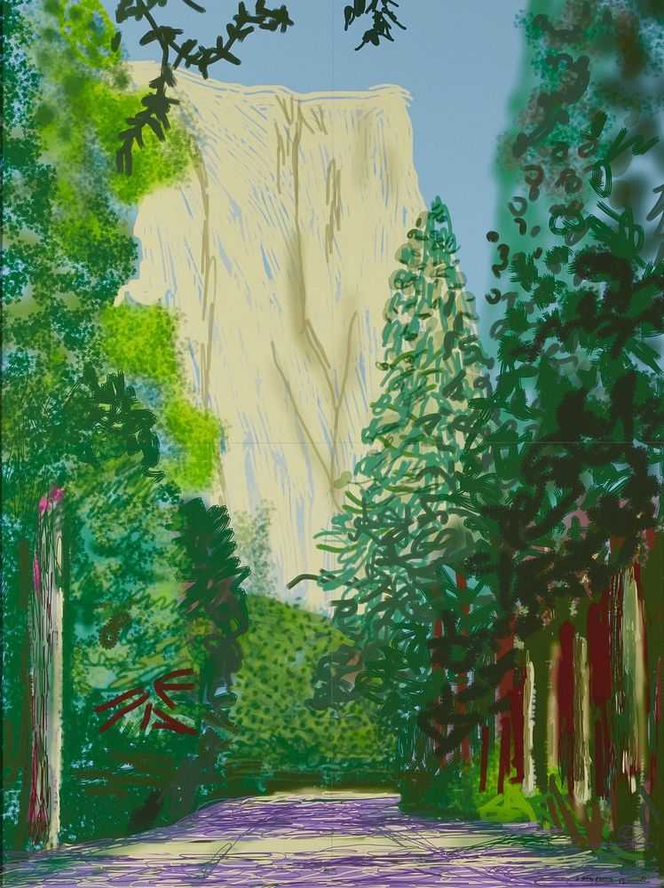 David Hockney, ‘Yosemite II, October 16th 2011’, 2011, Print, iPad drawing printed on four sheets of paper, mounted on four sheets of Dibond, null, Numbered