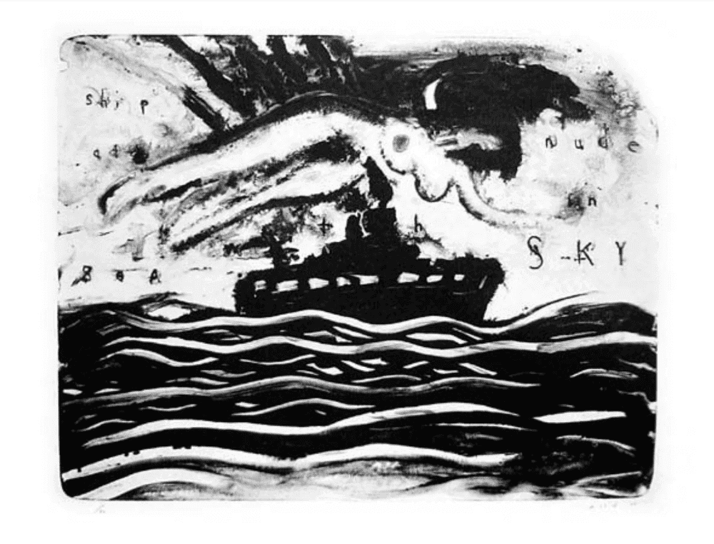 David Lynch, ‘Ship at Sea, Nude in Sky’, 2007, Print, Lithographie, null, Numbered