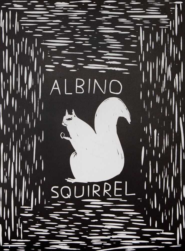 David Shrigley, ‘Albino Squirrel’, 2017, Print, Linocut on wove paper, Schaefer Grafik, Numbered, Dated