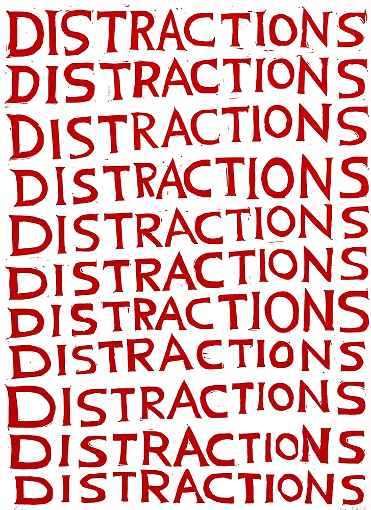 David Shrigley, ‘Distractions’, 2022, Print, Linocut, Schafer, Numbered