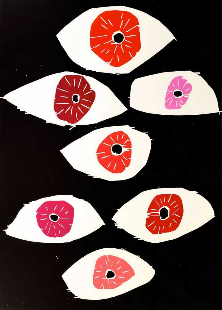 David Shrigley, ‘Eyes’, 2016, Print, Woodcut on Steinback 300gsm, Schaefer Grafik, Numbered, Dated
