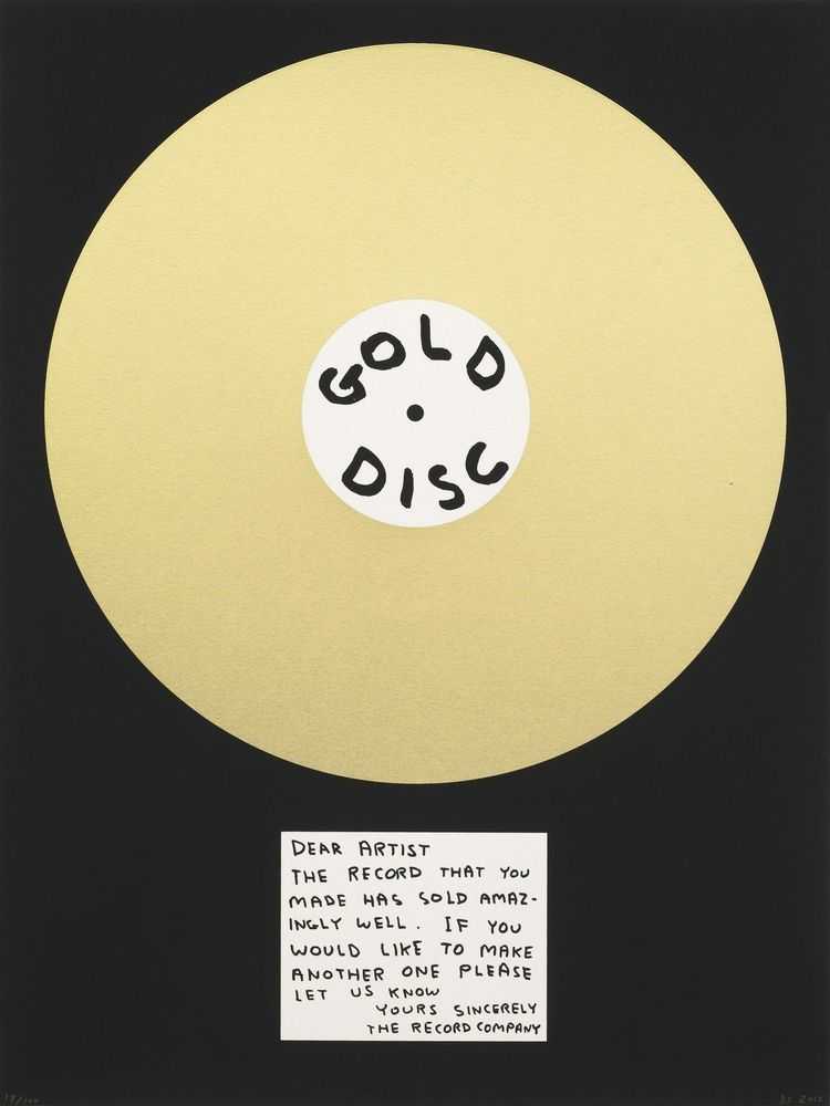 David Shrigley, ‘Gold Disc’, 2012, Print, Two colour screenprint on 410gsm Somerset, Counter Editions, Numbered, Dated