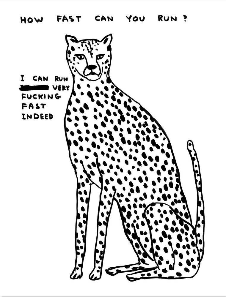David Shrigley, ‘How Fast Can You Run?’, 2022, Print, Poster printed on 200g Munken Lynx paper, Shrig Shop, 