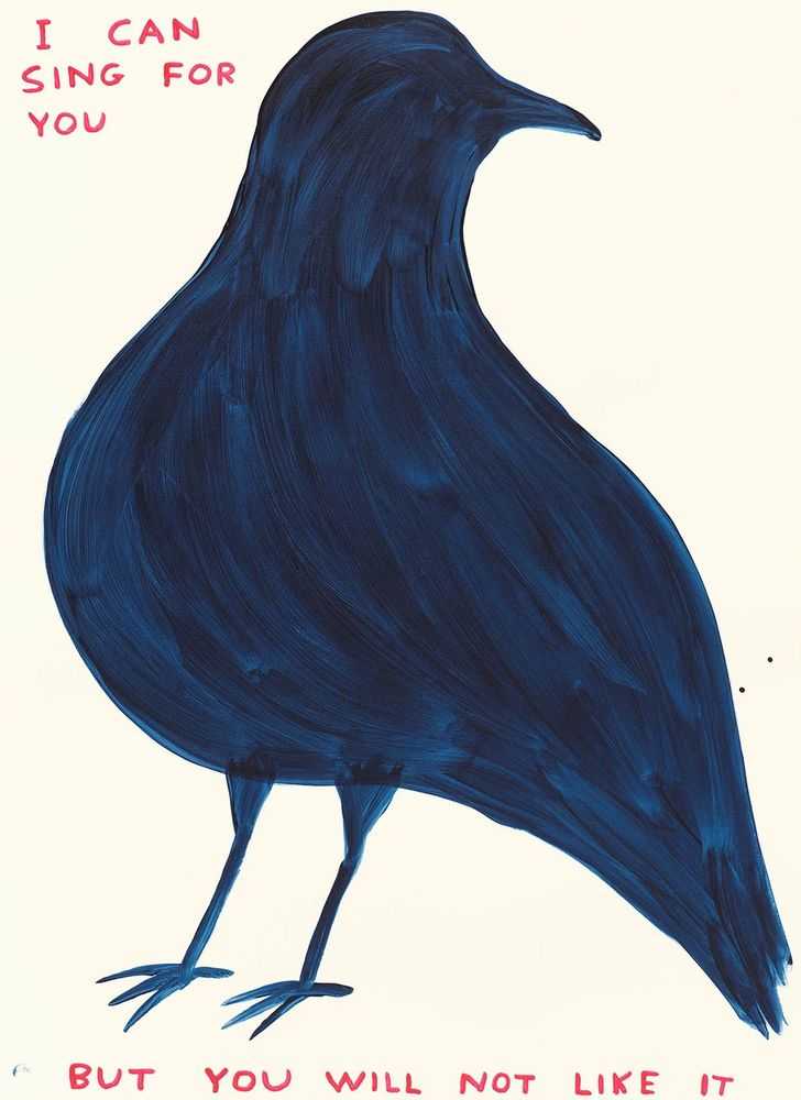 David Shrigley, ‘I Can Sing For You (unique hand-painted)’, 2025, Print, Acrylic on paper, Shrig Shop, Numbered, Dated