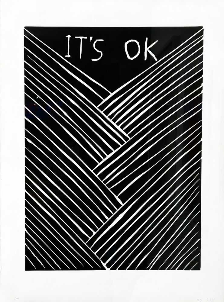 David Shrigley, ‘It's OK (2015)’, 2015, Print, Linocut on Somerset Satin White 300g paper, House Of St. Barnabas, Numbered, Dated
