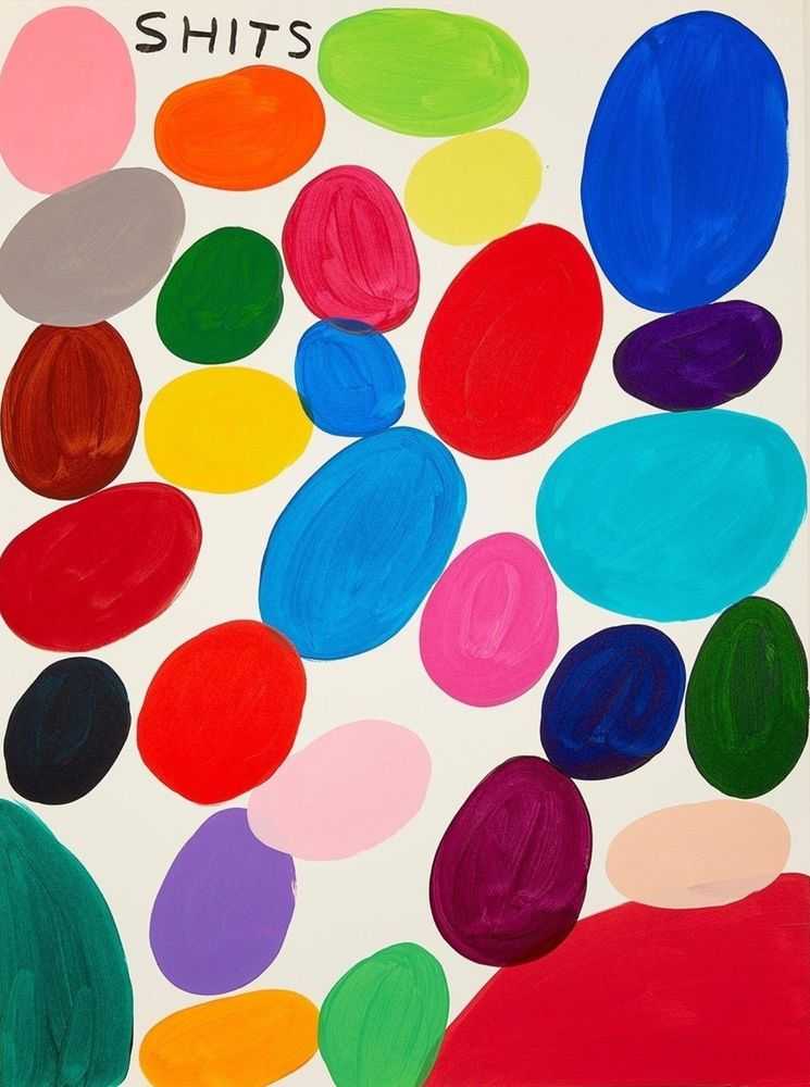 David Shrigley, ‘Shits’, 2019, Print, Hand painted acrylic on 640gsm Fabriano Artistico paper, Counter Editions, Numbered, Dated, Handfinished