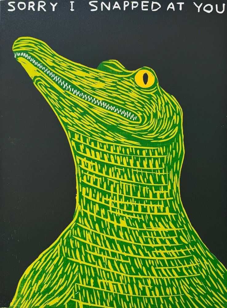 David Shrigley, ‘Sorry I Snapped at You’, 2025, Print, Woodcut, Schaefer Grafik, Numbered
