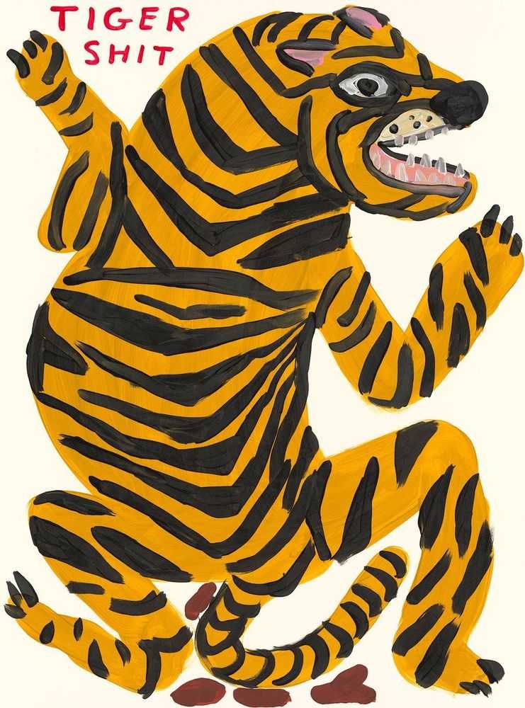 David Shrigley, ‘Tiger Shit’, 2021, Print, 21 Colour Screenprint on Somerset Satin Tub Sized 410gsm Paper, Jealous Gallery, Numbered, Dated