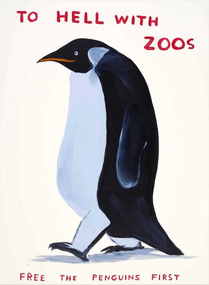 David Shrigley, ‘To Hell With Zoos’, 2021, Print, 8 colour screenprint with a varnish overlay on Somerset Satin Tub sized 410gsm, Nicolai Wallner, Numbered, Dated
