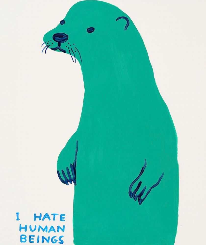 David Shrigley, ‘Untitled (I Hate Human Beings)’, 25-07-2022, Print, Screenprint on Somerset Tub Sized 400gsm paper, Stephen Friedman Gallery, Numbered, Dated