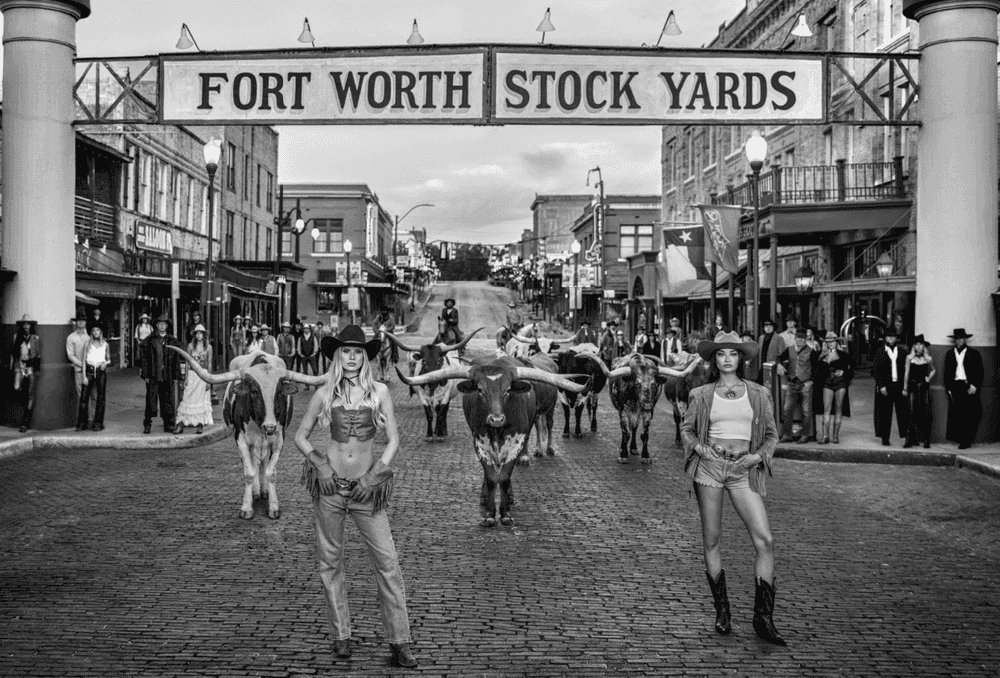 David Yarrow, ‘All Nighter in Cowtown’, 2024, Print, Archival Pigment Print, null, Numbered