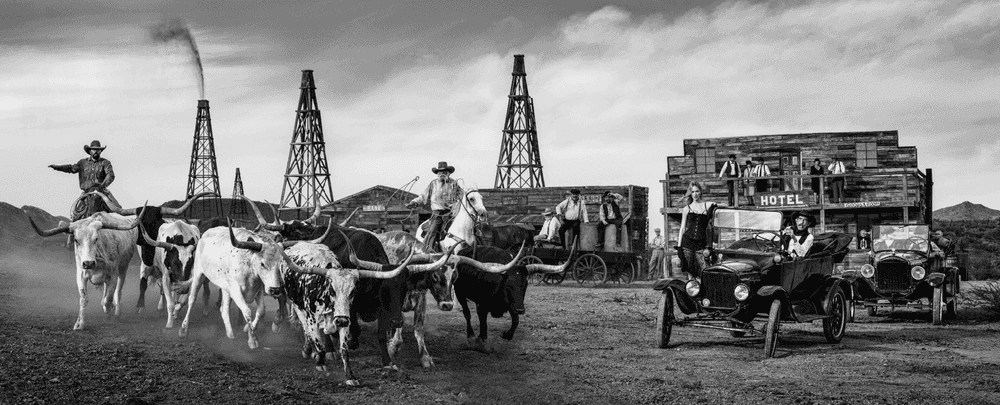 David Yarrow, ‘Cattle and Oil’, 2025, Print, Archival Pigment Print, null, 