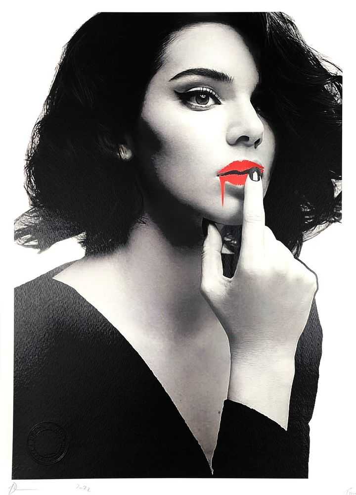 Death NYC, ‘Red Lips Jenner’, 2020, Print, Archival print on textured fine art watercolor paper., null, Numbered, Dated