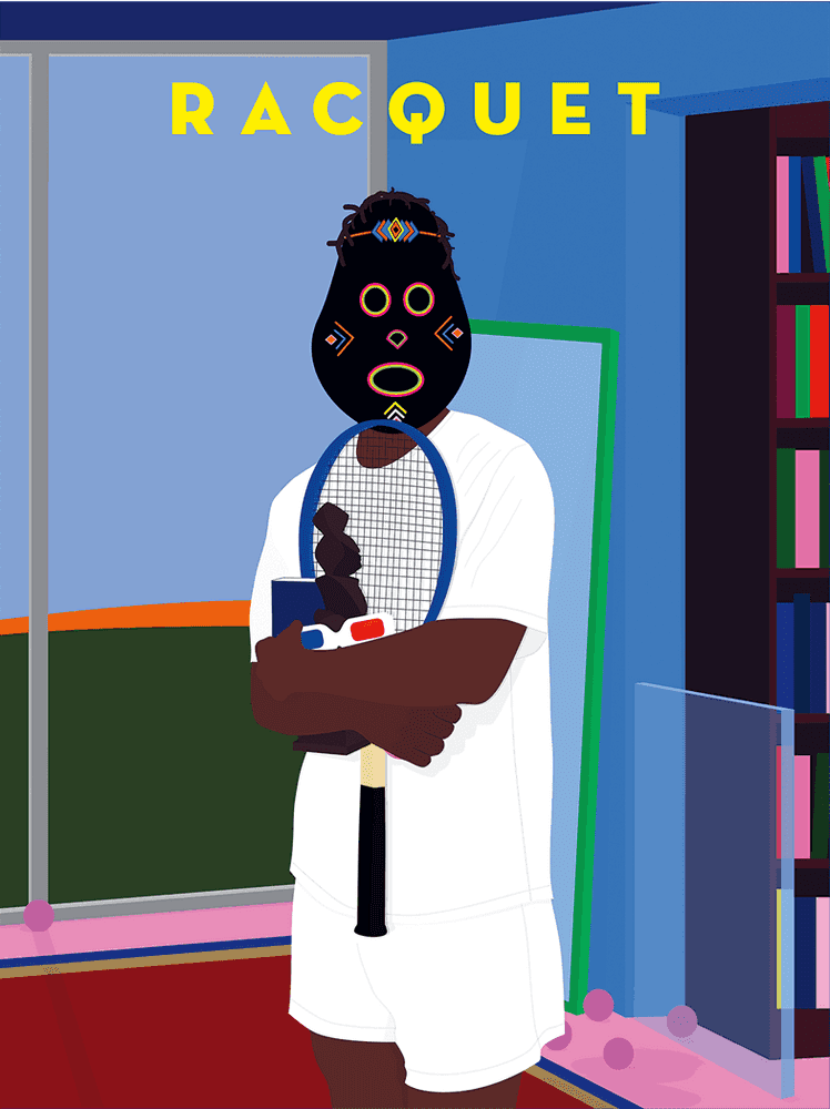 Dennis Osadebe, ‘Wellbeing (Raquet)’, 2021, Print, Digital print on 100lb Premium Silk Cover glossy paper, Racquet Magazine, 