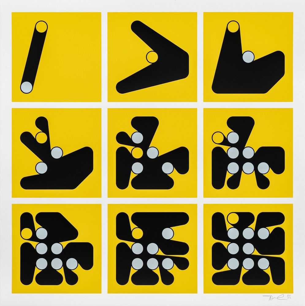 Dmitri Cherniak, ‘Ringers #962’, 2023, Print, 3 colour silkscreen printed in 7 layers with emboss on 410gsm Somerset Tub Sized Radiant White paper, Avant Arte, Numbered, Dated