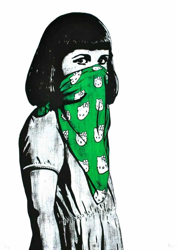 Dolk, ‘Kitty-Riot-(Green)’, 24-05-2012, Print, Screenprint, NuArt Gallery, Numbered