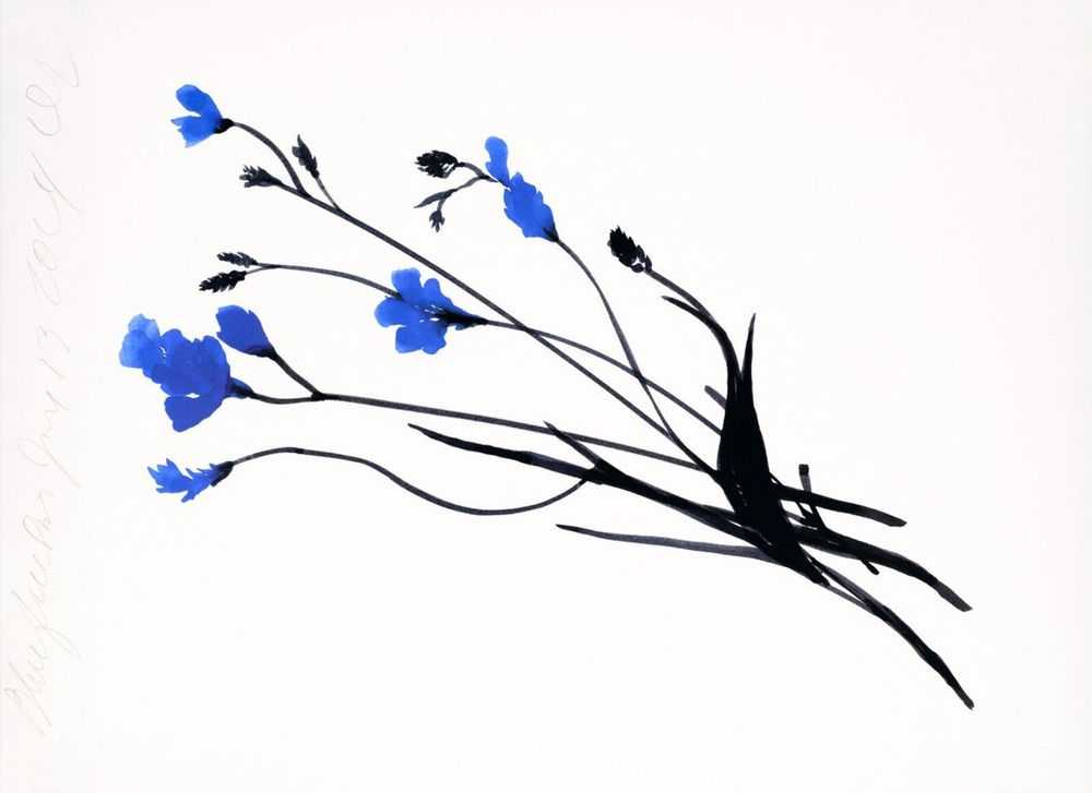 Donald Sultan, ‘3 Freesia - Blue’, 2024, Print, Inkjet on Japanese Mulberry 110 gsm paper, null, Numbered