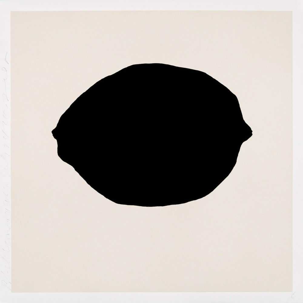 Donald Sultan, ‘Black Lemon on White, July 24 2018’, 2018, Print, Silkscreen with enamel inks and tar-like texture on 2-ply museum board, null, Numbered, Dated