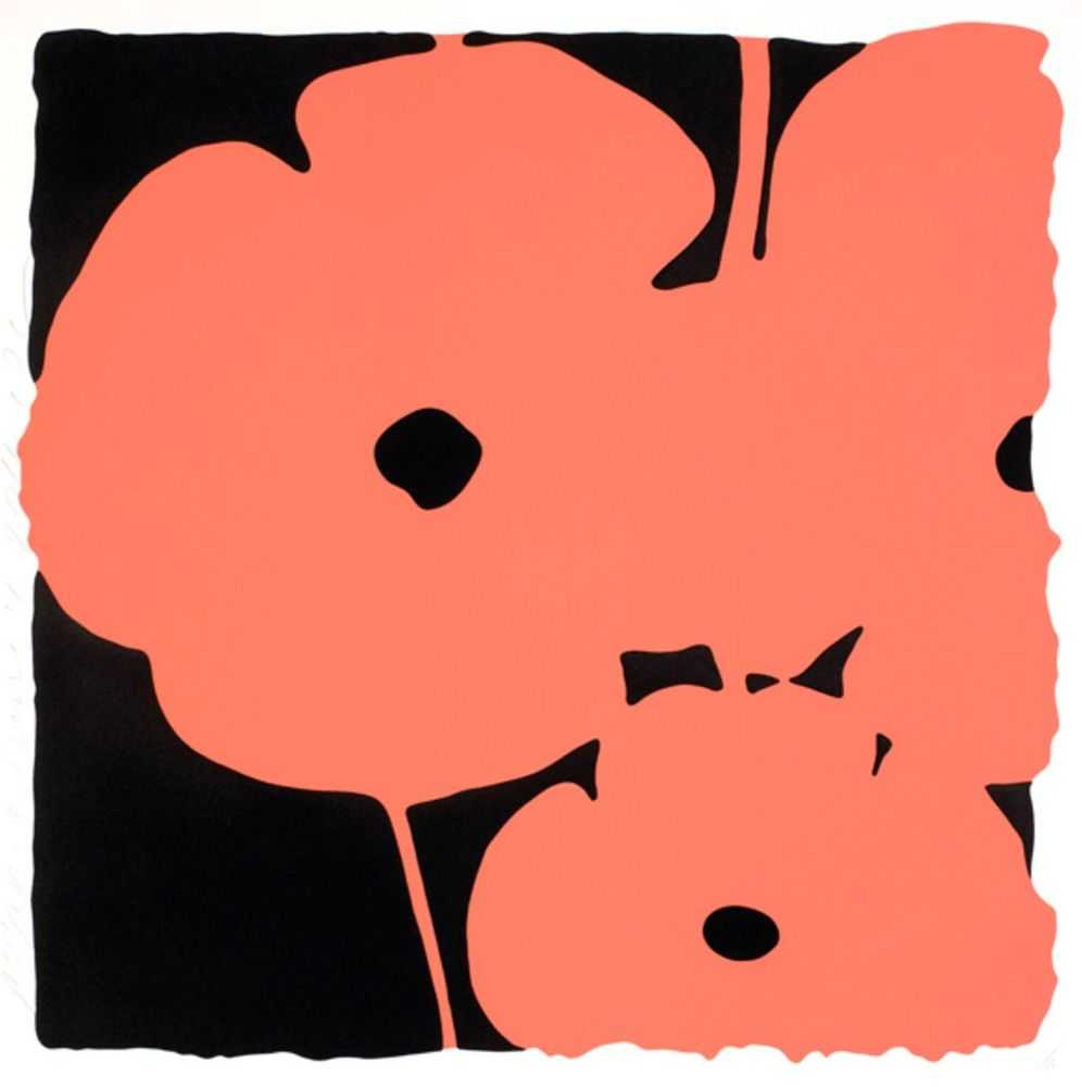 Donald Sultan, ‘Poppies, June 4, 2011 (Coral)’, 2011, Print, Color silkscreen with enamel inks, flocking, and tar-like texture on 2-ply museum board, null, Numbered