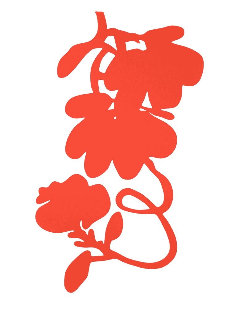 Donald Sultan, ‘Red Flocked Lantern Flowers’, 2023, Sculpture, Shaped aluminum with red flocking, Lococo Publishing, 