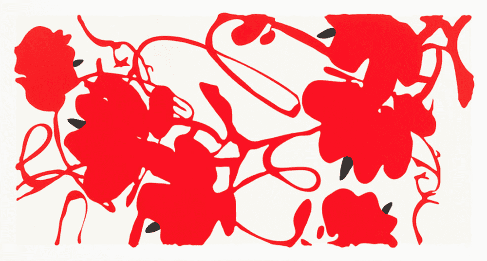 Donald Sultan, ‘Red Flowers’, 2012, Print, Color screenprint with enamel inks & flocking on 4-ply museum board, null, Numbered