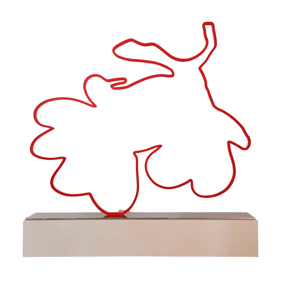 Donald Sultan, ‘Red Lantern Flowers (Outline)’, 2014, Sculpture, Painted aluminum on polished aluminum base, null, Numbered