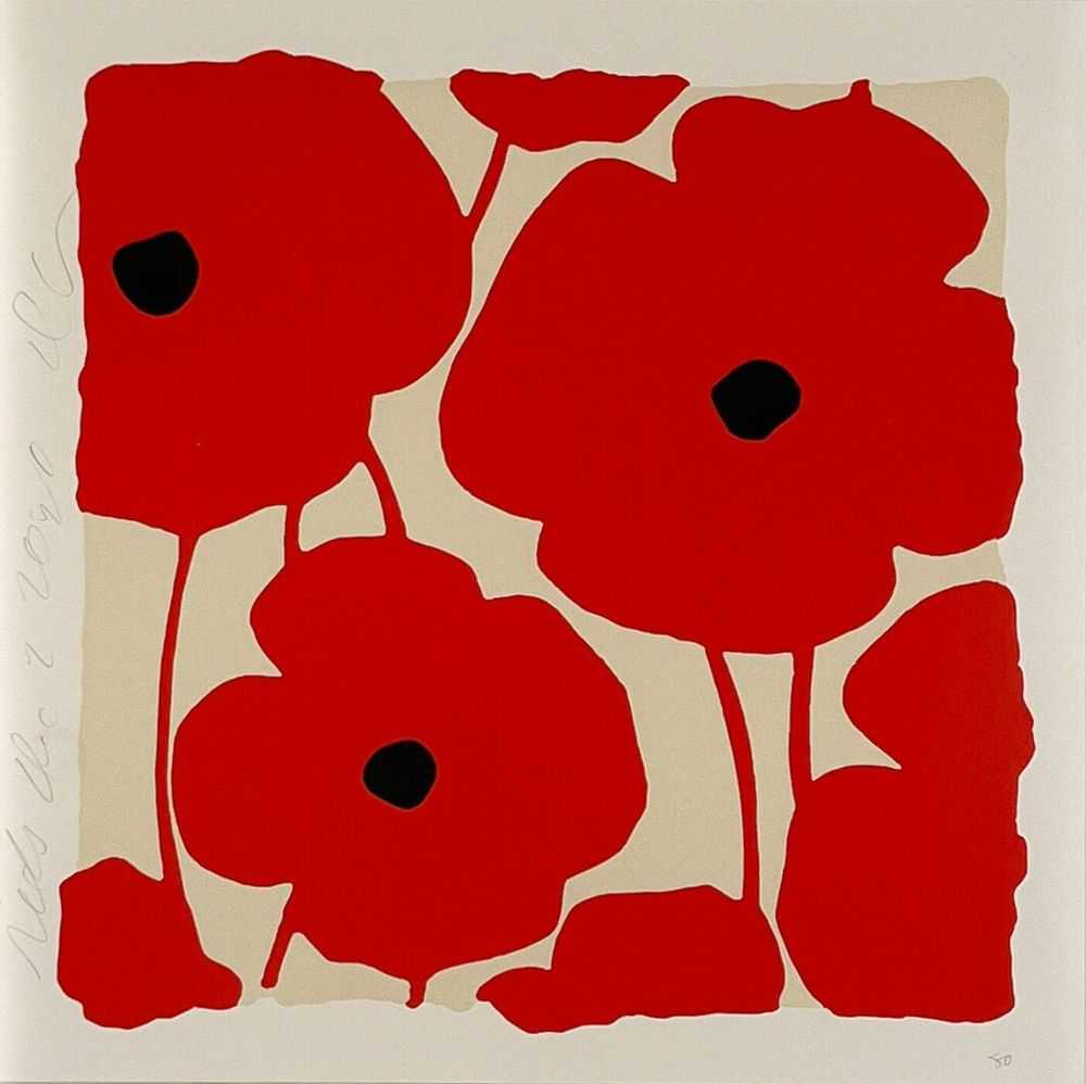Donald Sultan, ‘Reds, Dec 2, 2020’, 2020, Print, Color silkscreen with enamel inks and flocking  on 4-ply museum board, null, Numbered, Dated