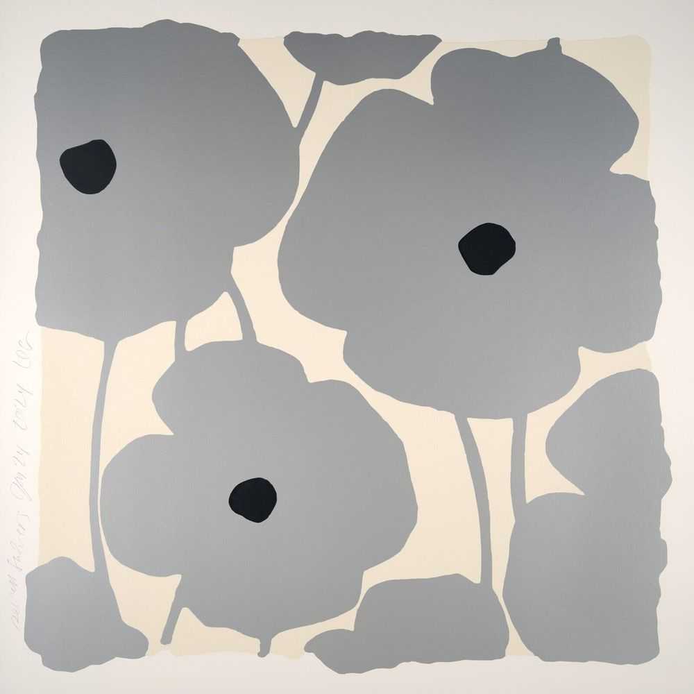 Donald Sultan, ‘Seven Silvers Jan. 24, 2024’, 2024, Print, Color silkscreen with enamel inks, flocking, and tar-like texture on Rising 4-ply museum board, null, Numbered, Dated
