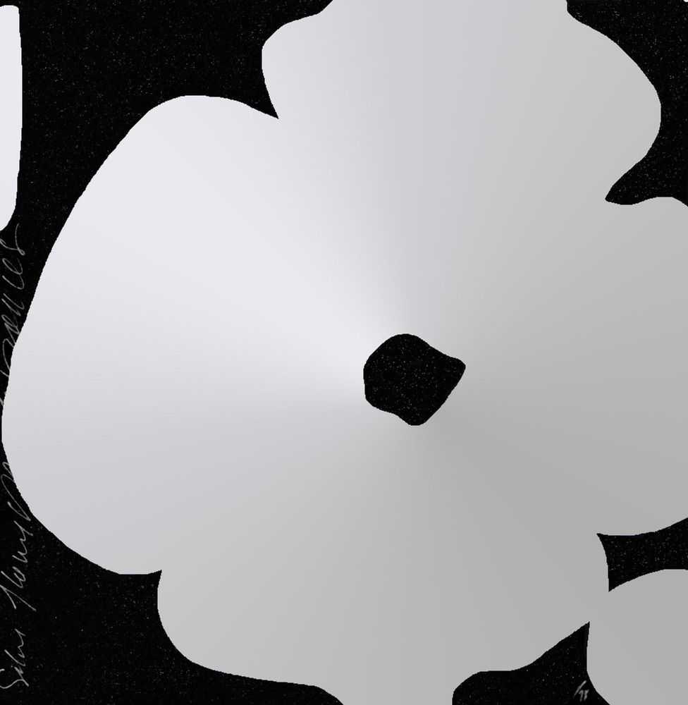 Donald Sultan, ‘Silver Flowers, March 5, 2011’, 2011, Print, Silkscreen With Hand Applied Black Silica On Sauders Waterford Paper, null, Numbered