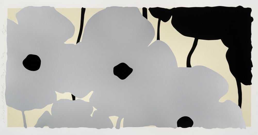 Donald Sultan, ‘Silvers and Black August 20, 2020’, 2020, Print, Silkscreen with enamel inks, flocking, and tar-like texture on Rising 4-ply Museum Board, null, Numbered