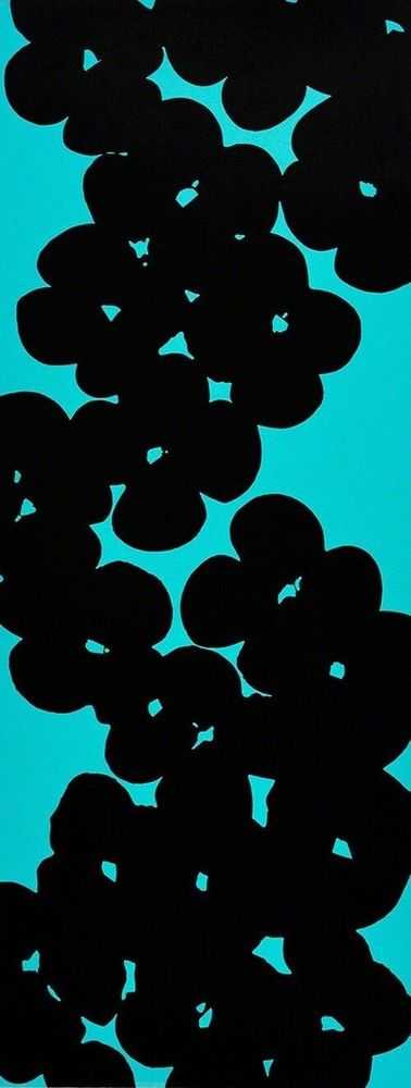 Donald Sultan, ‘Wallflowers 2018 - Black on Aqua’, 2018, Print, Silkscreen on paper, null, Numbered, Dated