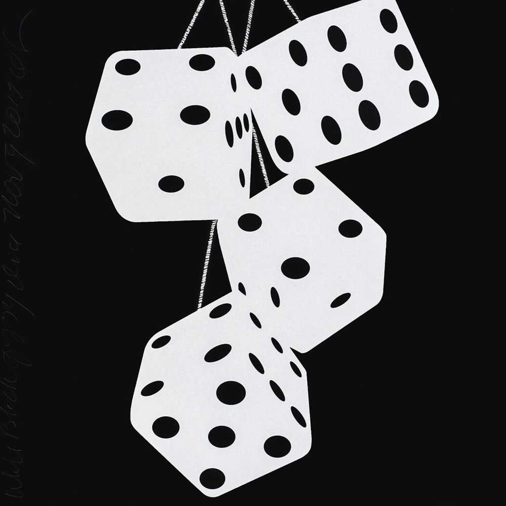 Donald Sultan, ‘White Black Fuzzy Dice’, 2017, Print, Silkscreen with enamel inks and flocking on 2-ply museum board. Hand signed by the artist, null, Numbered