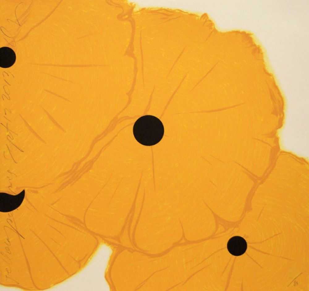 Donald Sultan, ‘Yellow Poppies Sept. 12, 2013’, 2013, Print, 8 color screenprint with flocking, null, Numbered