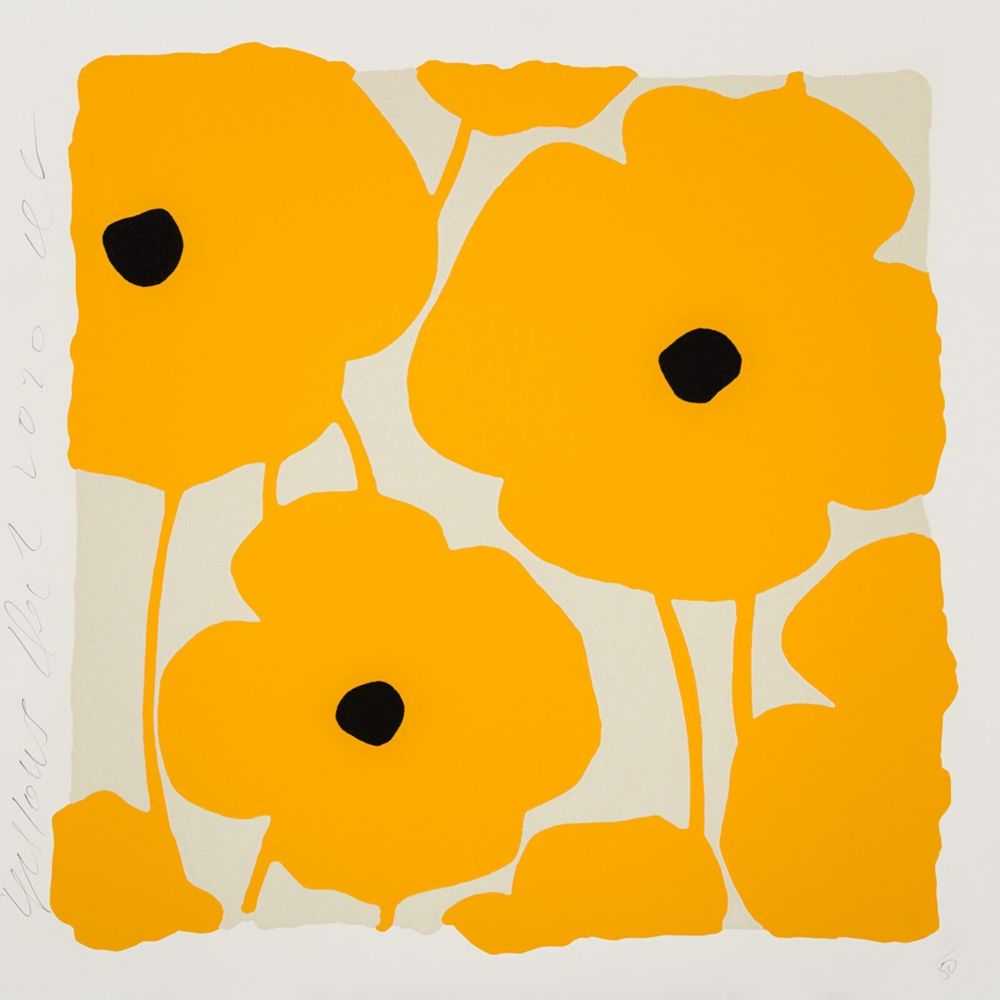 Donald Sultan, ‘Yellows, Dec 2, 2020’, 2020, Print, Color silkscreen with enamel inks, flocking, and tar-like texture on Rising 4-ply museum board, Lococo Fine Art Publisher, Numbered, Dated