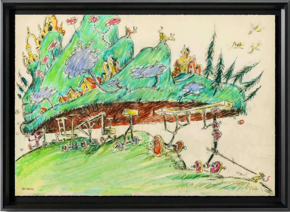 Dr. Seuss, ‘Kid, You’ll Move Mountains - Concept Drawing’, 2023, Print, Fine Art Print, Castle Fine Art, Numbered, Framed