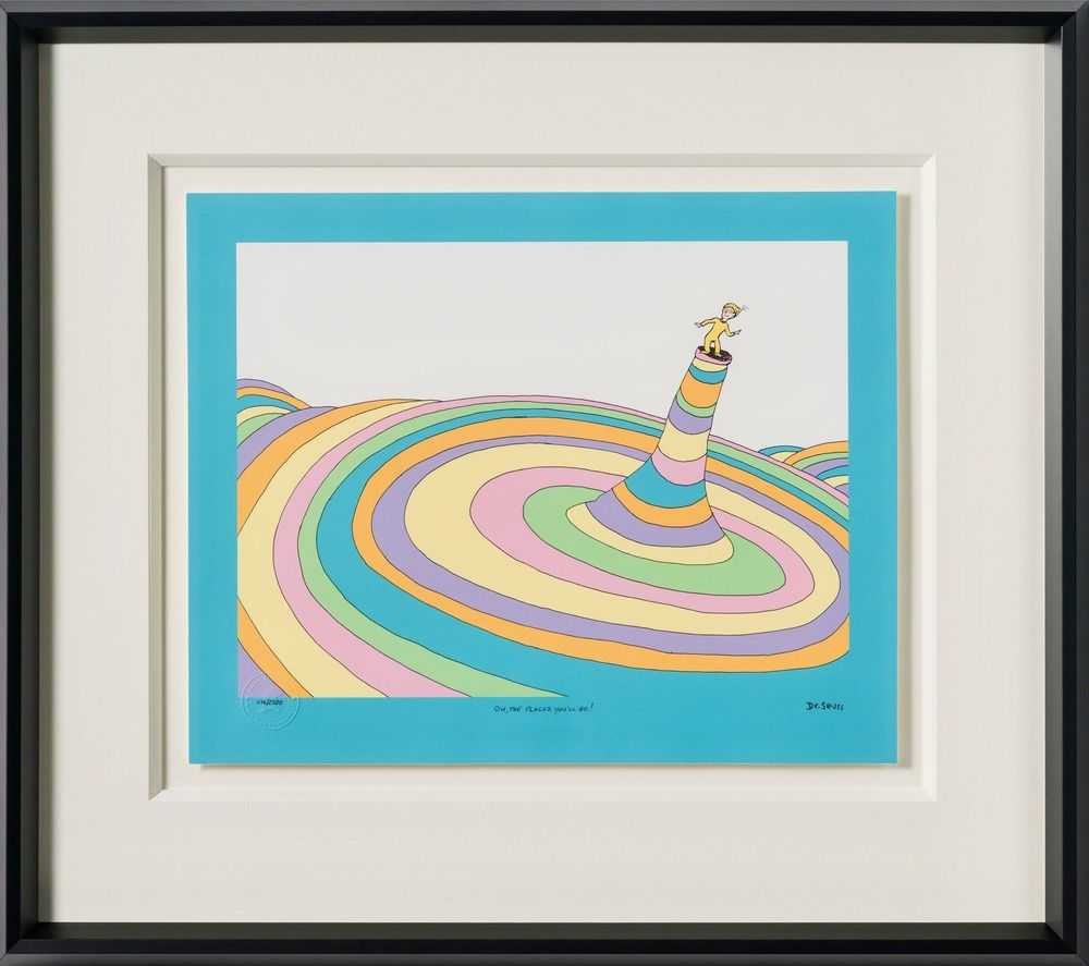 Dr. Seuss, ‘Oh, The Places You’ll Go! - Cover Illustration’, 2023, Print, Fine Art Print, Castle Fine Art, Numbered, Framed