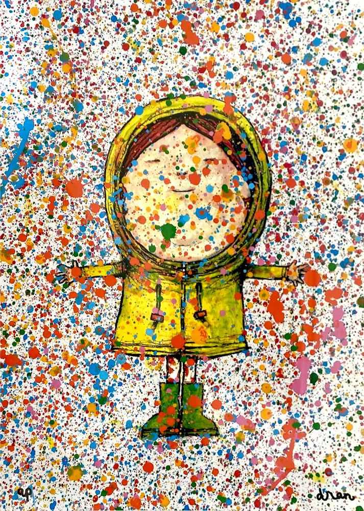 Dran, ‘Pluie de Couleurs’, 2018, Print, Unique Hand Finished Screen Print on Fine Art Paper, Self-released, Numbered, Handfinished