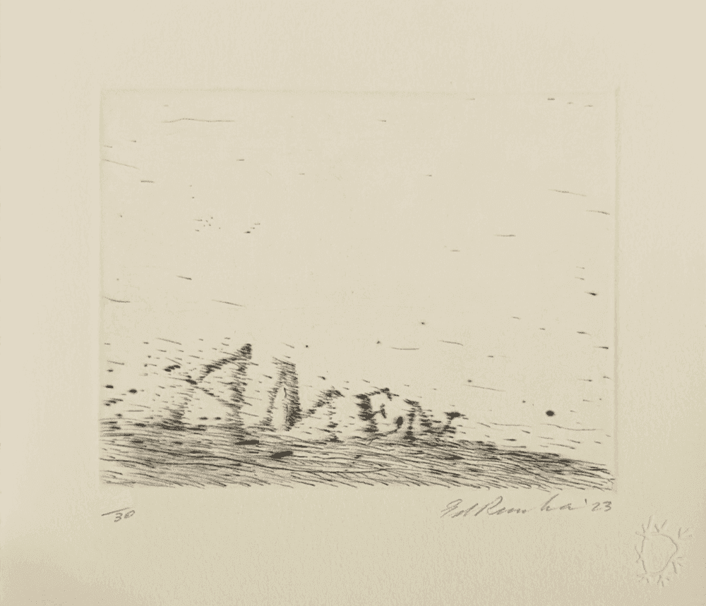 Ed Ruscha, ‘Amen’, 2023, Print, Drypoint, El Nopal Press, 