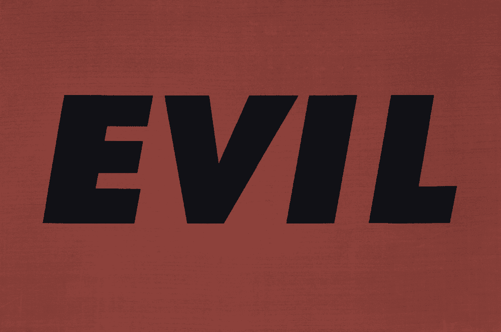 Ed Ruscha, ‘Evil’, 1973, Print, Screen print in colors, on wood-grain paper, Cirrus Editions, 
