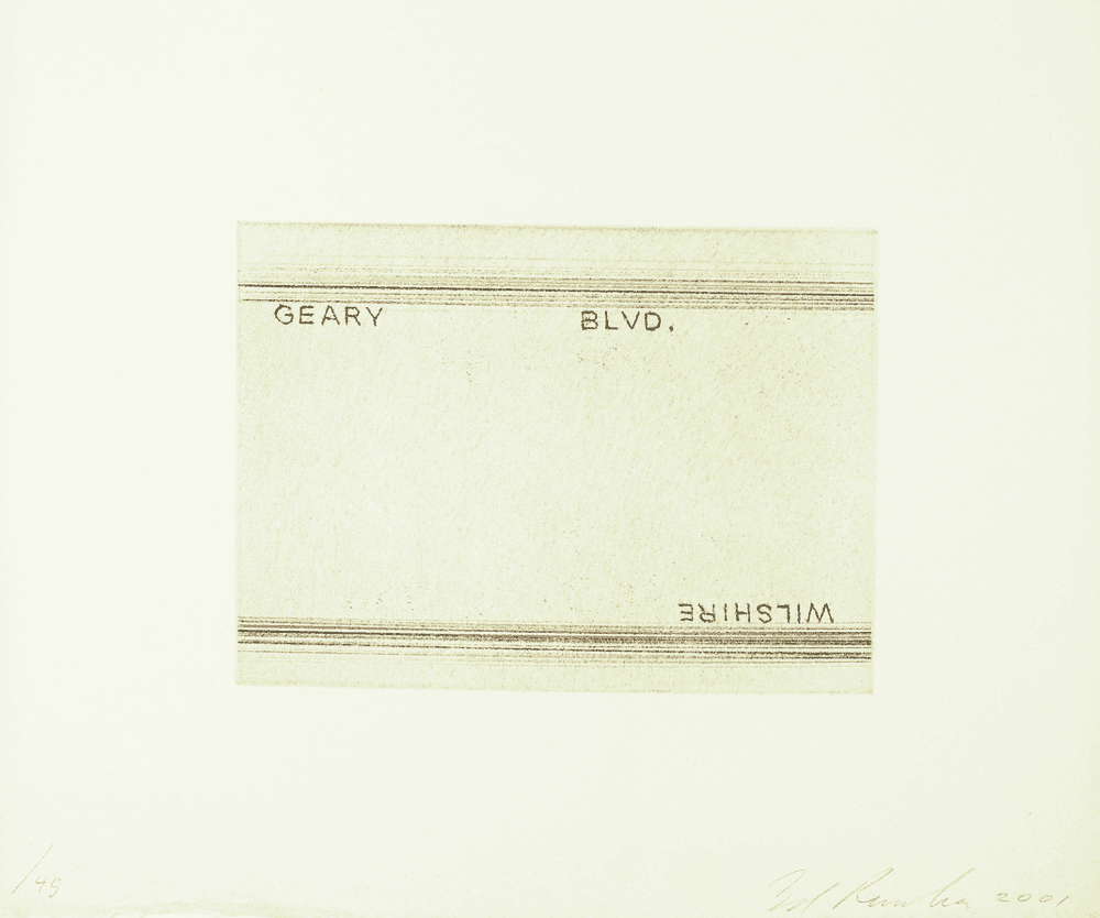 Ed Ruscha, ‘Geary, Wilshire’, 2001, Print, Soft Ground Etching, null, Numbered, Dated