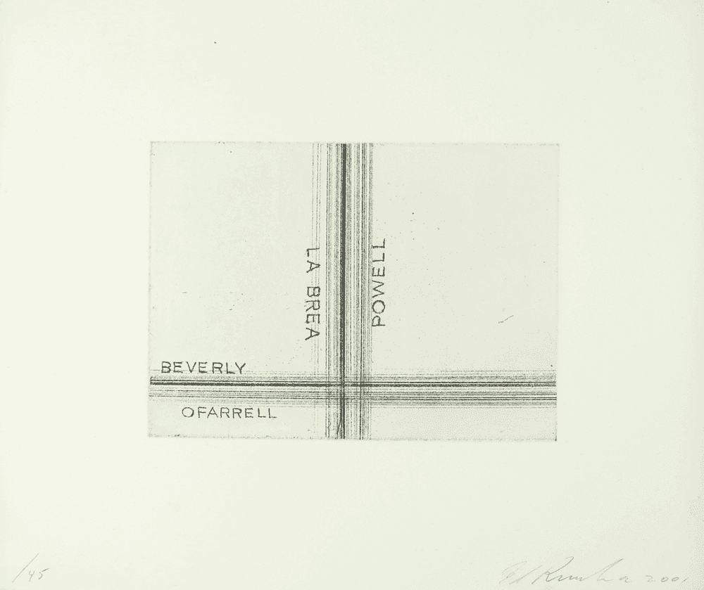 Ed Ruscha, ‘La Brea, Powell’, 2001, Print, Soft Ground Etching, null, Numbered, Dated