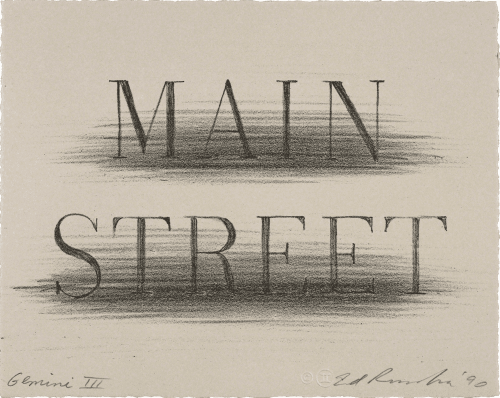 Ed Ruscha, ‘Main Street’, 1990, Print, Colour lithograph, Gemini G.E.L., Numbered, Dated
