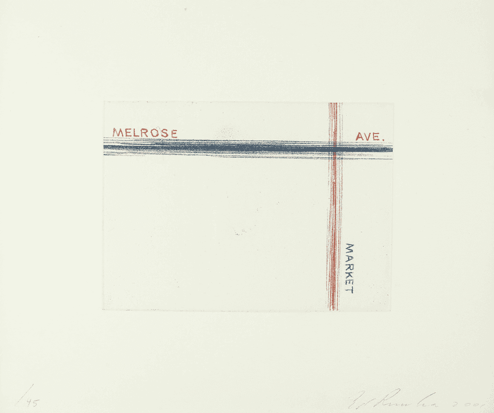 Ed Ruscha, ‘Melrose, Market’, 2001, Print, Soft Ground Etching, null, Numbered