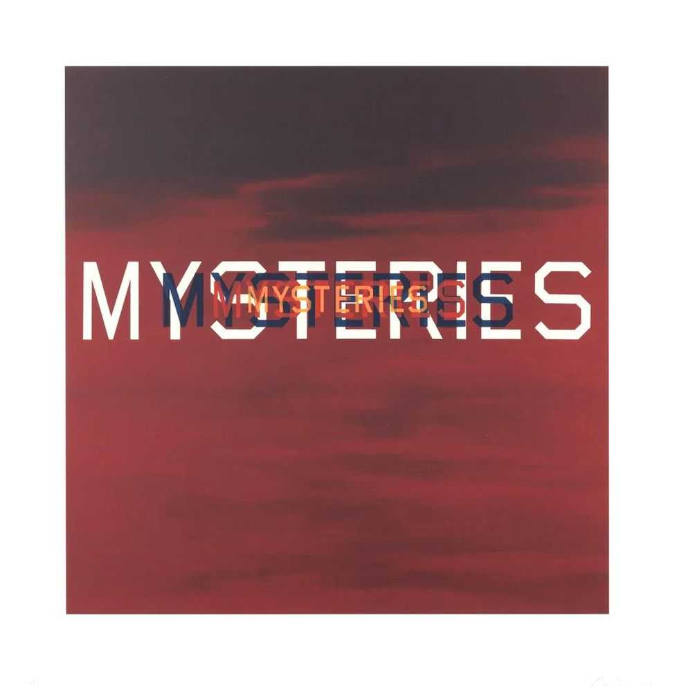 Ed Ruscha, ‘Mysteries’, 2021, Print, Hand-Pulled Twelve-colour Lithograph on Entrada Paper, Approximately Blue, Numbered, Dated