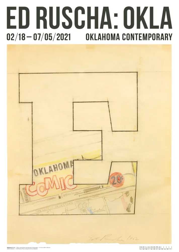 Ed Ruscha, ‘Oklahoma E (Poster)’, 2021, Print, Offset poster, OKLA Oklahoma Contemporary, 