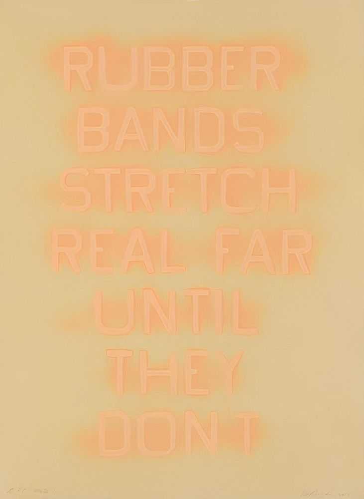 Ed Ruscha, ‘Rubber Bands (State 1)’, 22-11-2017, Print, Lithograph, Hamilton Press Gallery, Numbered, Dated