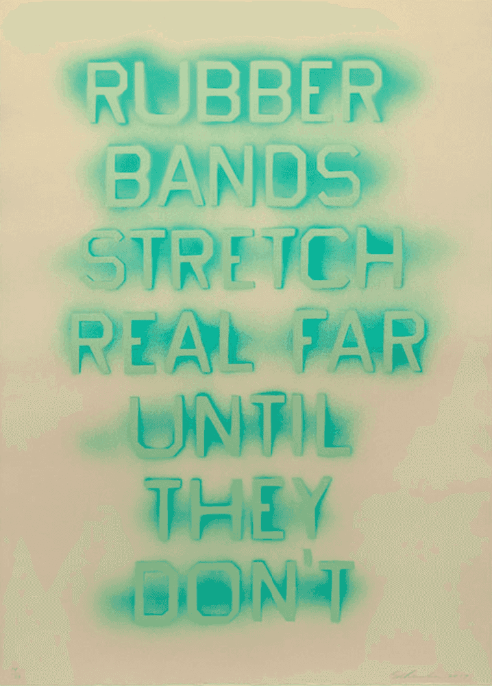 Ed Ruscha, ‘Rubber Bands (State 3)’, 22-11-2017, Print, Lithograph, Hamilton Press Gallery, Numbered, Dated