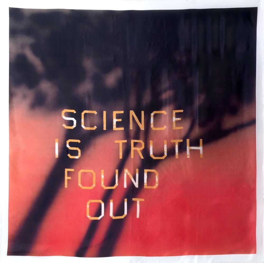 Ed Ruscha, ‘Science Is Truth Found Out (Scarf)’, 2022, Collectible, 100% silk twill, Gagosian, Numbered