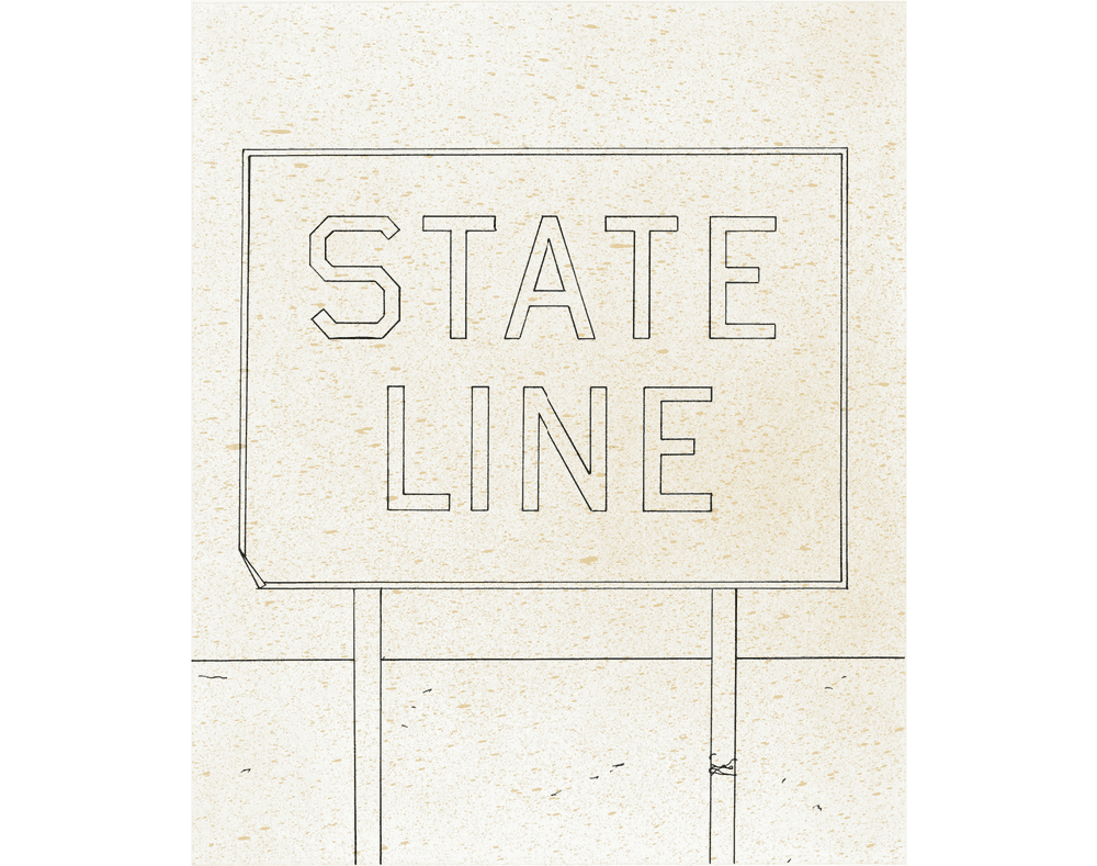 Ed Ruscha, ‘Sign In A Sandstorm’, 03-03-2021, Print, Direct gravure printed in black and brown, Crown Point Press, Numbered